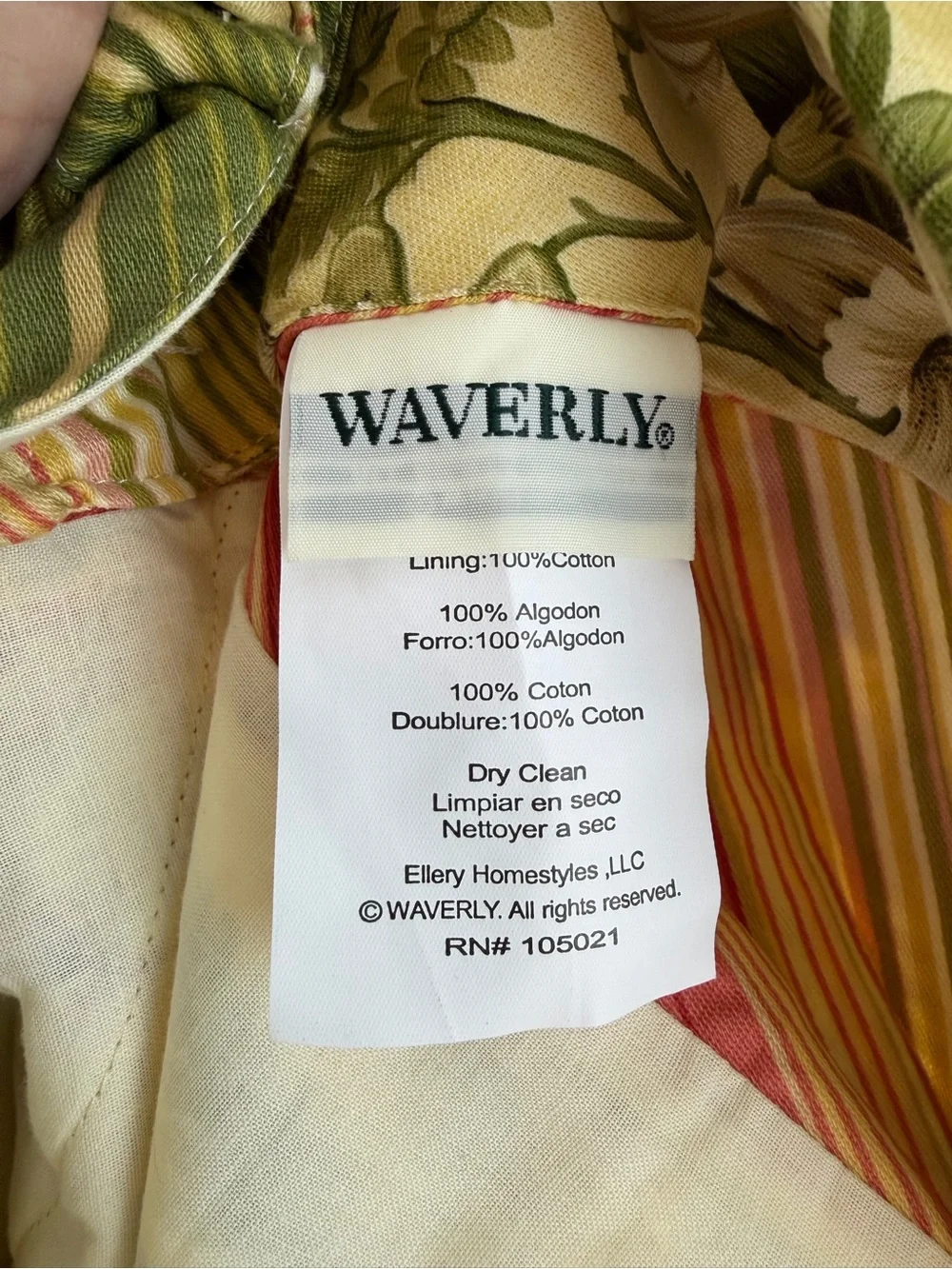 Five Waverly Yellow Floral Scalloped Valance